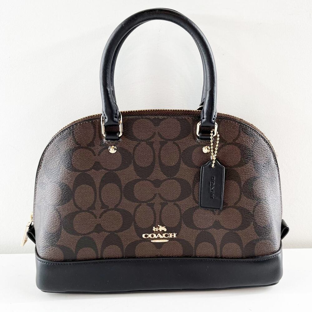 Coach Mini Sierra Satchel Signature C Brown Black Purse